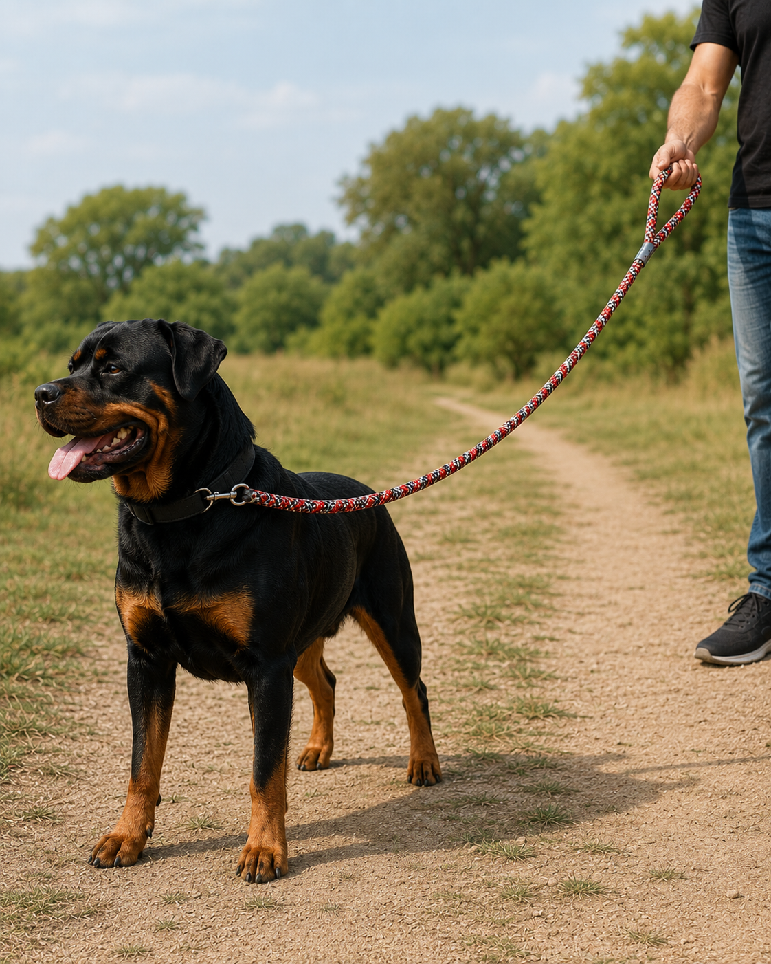 TPL 9mm Braided Rope Dog Leash | Red