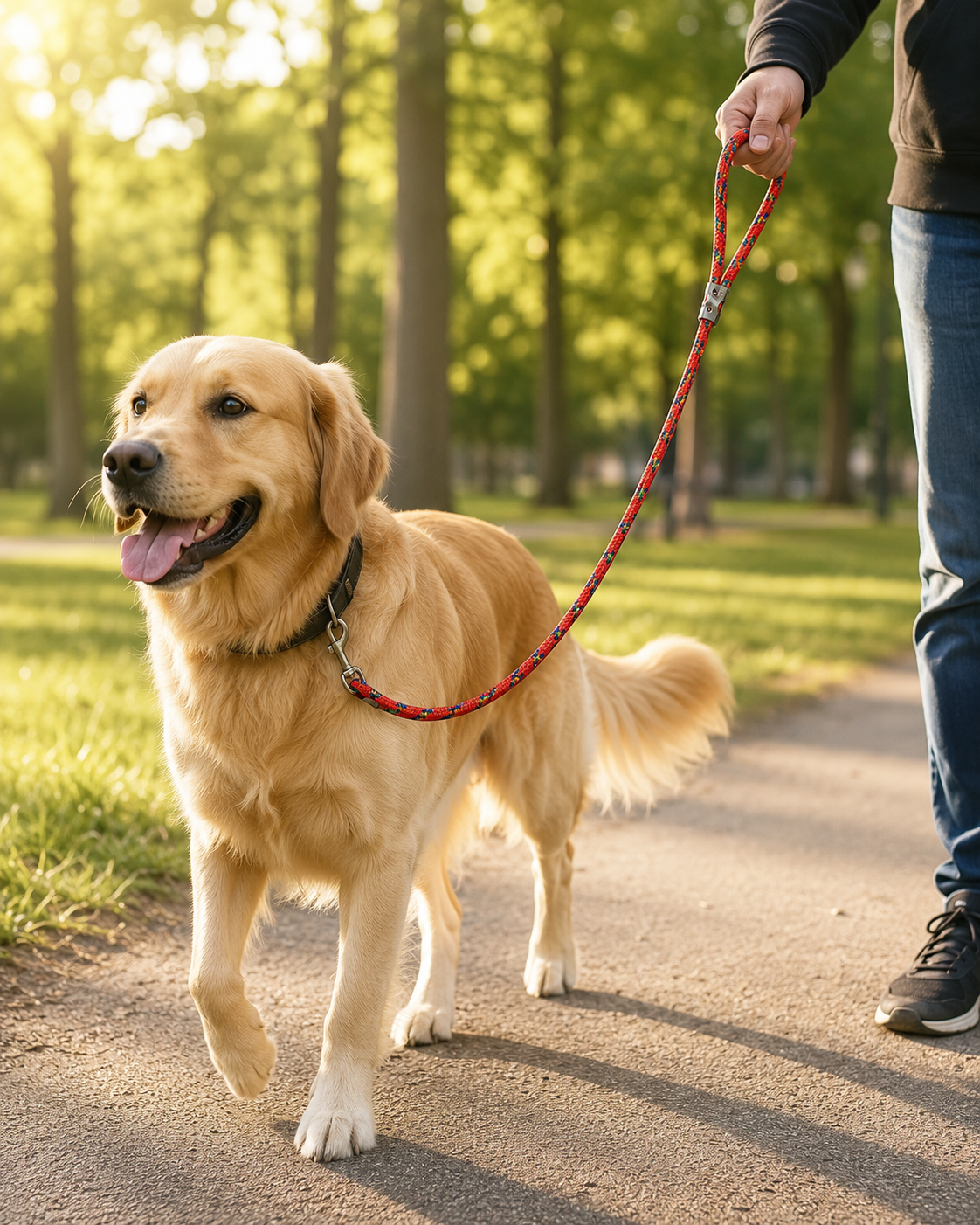 TPL 6mm Braided Rope Dog Leash Red