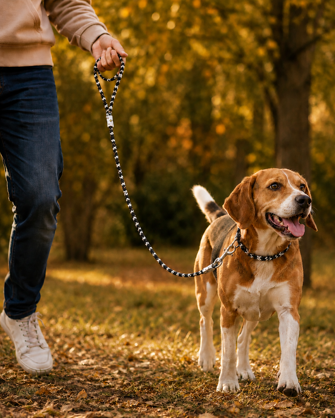 TPL 6mm Braided Rope Dog Leash Black