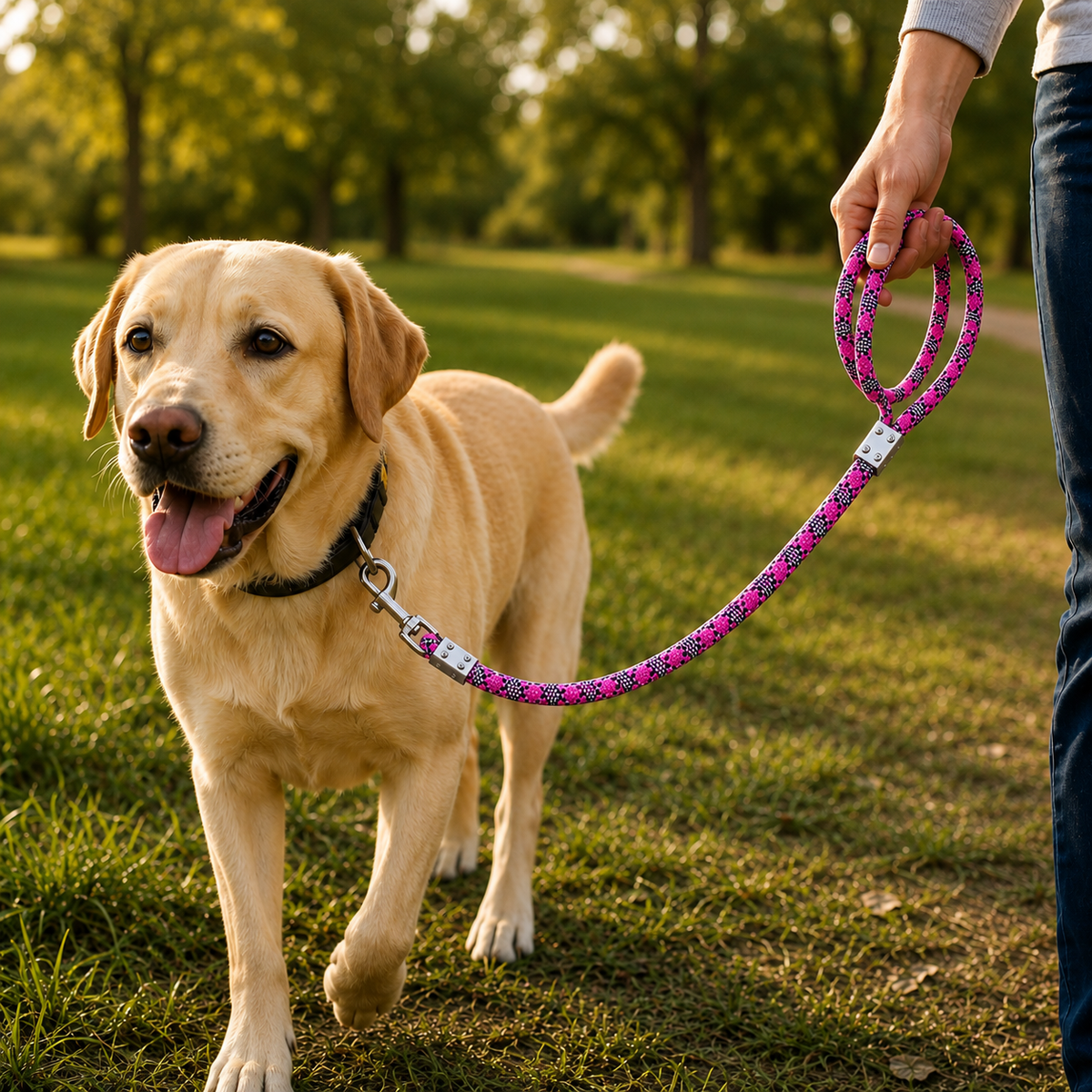 TPL 22mm Nylon Rope Dog Leash Pink