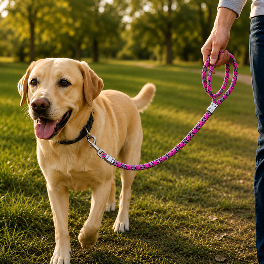 TPL 22mm Nylon Rope Dog Leash Pink