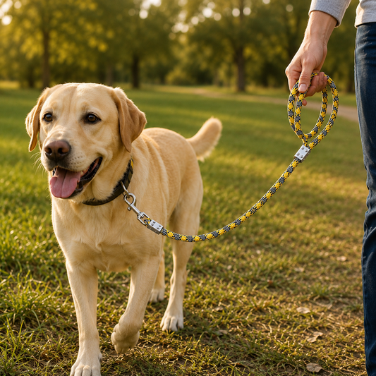 TPL 22mm Nylon Rope Dog Leash Yellow
