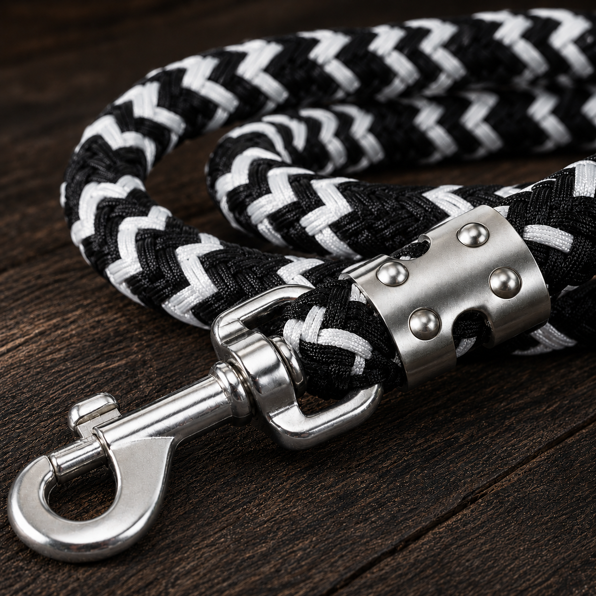 TPL 6mm Braided Rope Dog Leash Black