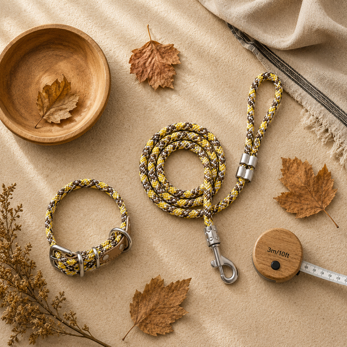 TPL 6mm Braided Rope Dog Leash Yellow
