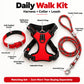 TPL Daily Walk Kit | Padded Harness + Collar + Leash Set | Red