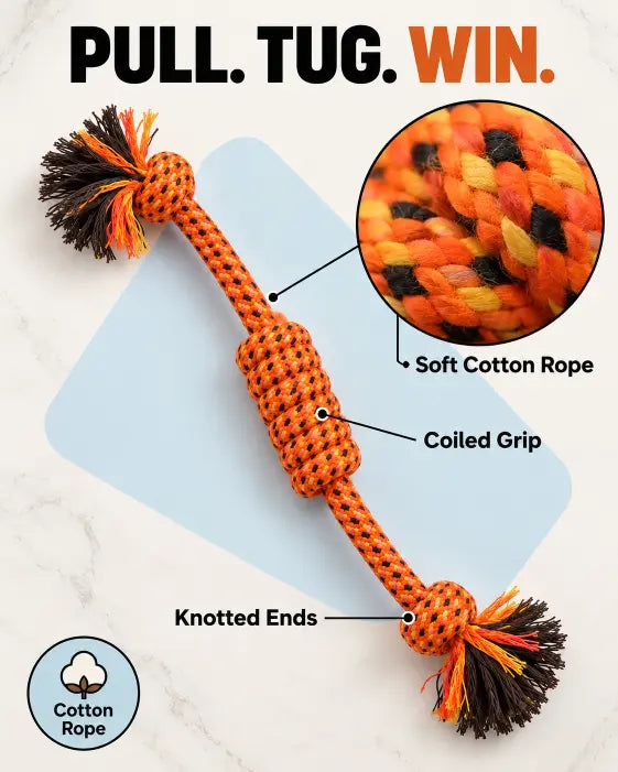TPL Orange Rope Tug Chew Toy