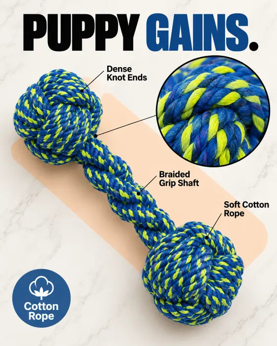 TPL Knotted Rope Dumbbell Toy