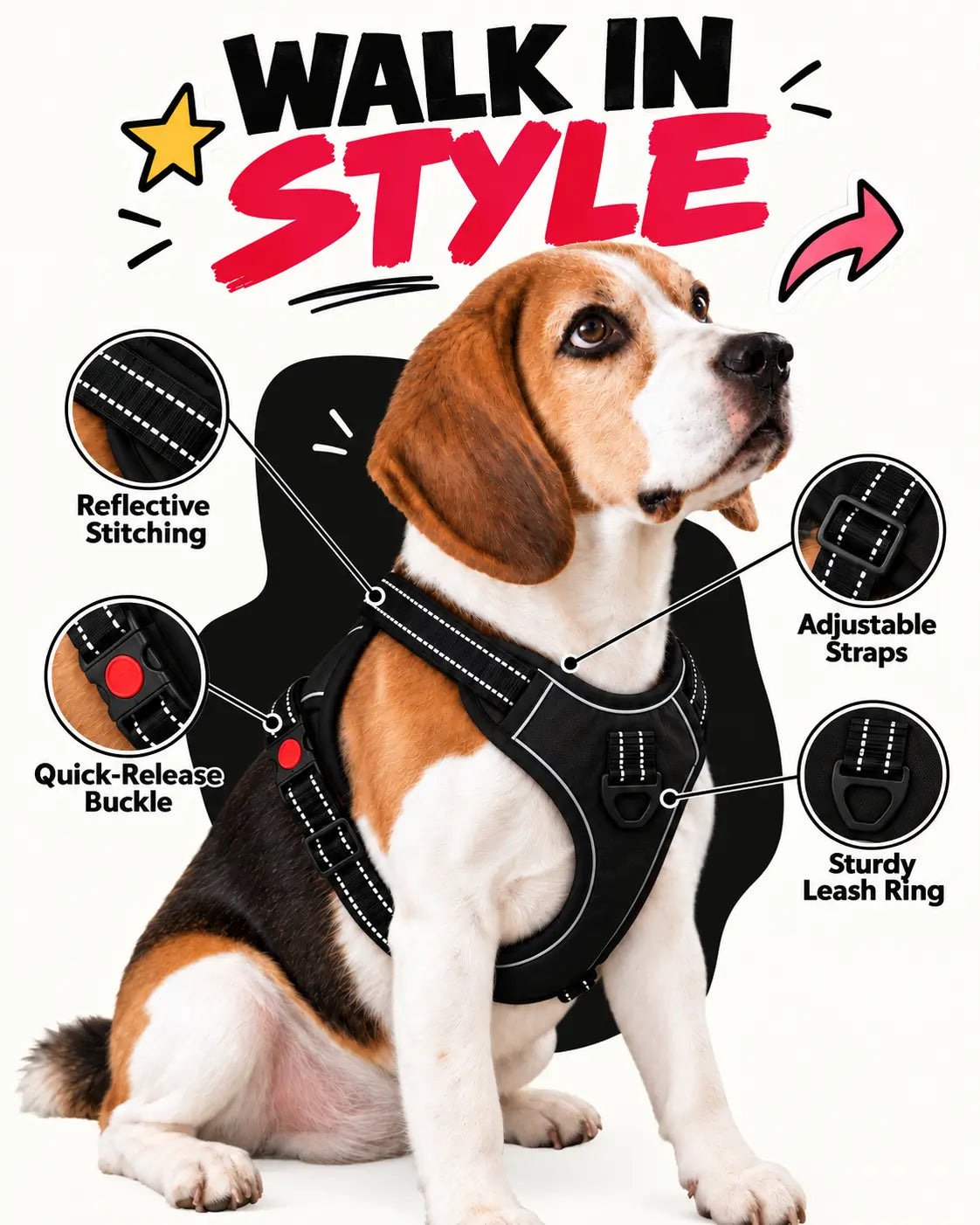 TPL Reflective Dog Harness